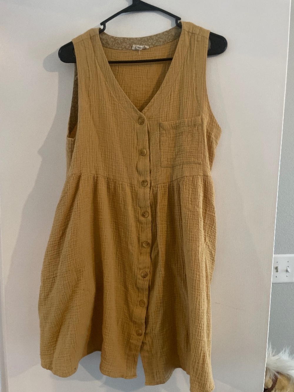 Yellow Cotton Gauze Dress Size Medium